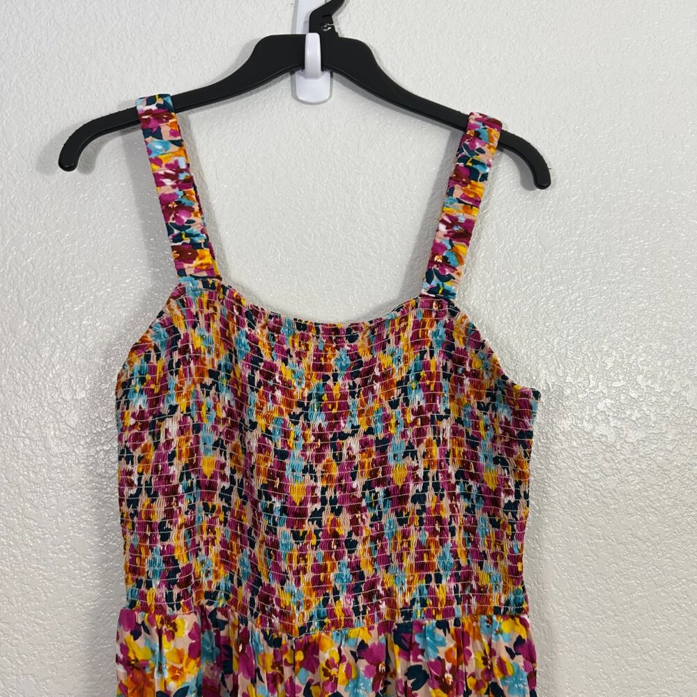 Dokotoo Abstract Floral Smocked Wide Leg Jumpsuit Vacation - Picture 3 of 8